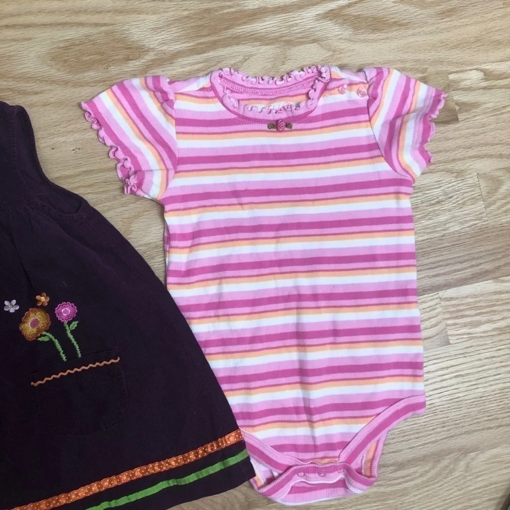 Wonder Kids Corduroy Dress Faded Glory Onesie 24 months